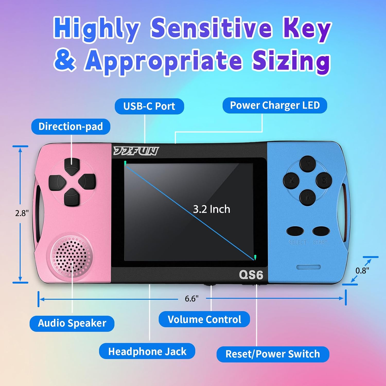 Thumbnail 2 de Handheld Video Games for Kids: Portable Arcade Console with 3.5" Screen and 216 Preloaded Classic Games