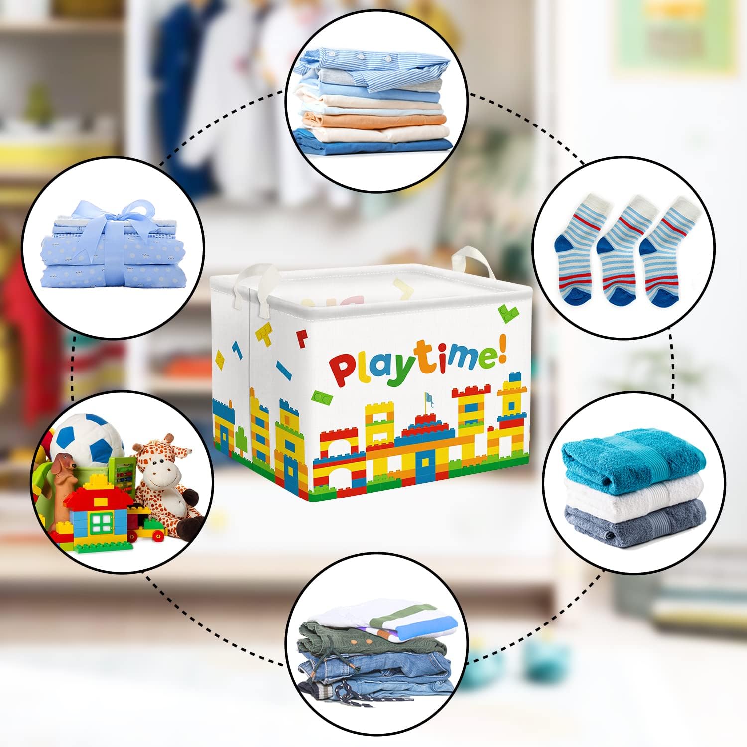 Thumbnail 5 de Clastyle Studie Kinder-Wäschekorb mit Henkel, faltbar (40x30x30 cm) – Aufbewahrung für Babyzimmer & Spielzeit