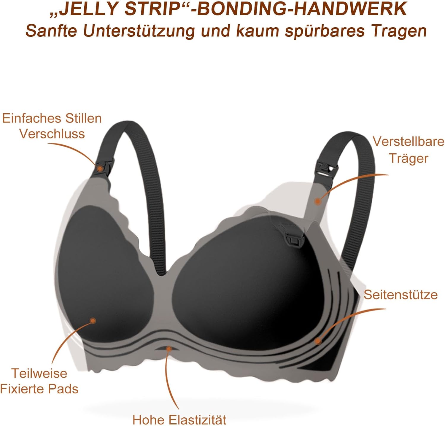 Thumbnail 1 de As Fairy Still-BH zum Stillen – kabellose nahtlose Schwangerschafts- und Schlaf-Bralette mit 360°-Stütze