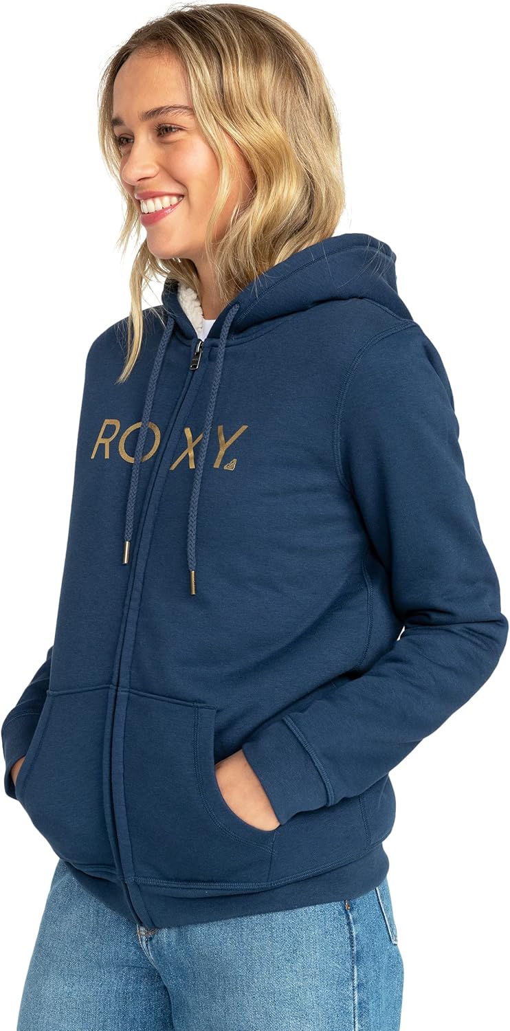 Thumbnail 2 de Roxy Women's Itia Zip Sherpa Logo Pullover – Comfort e stile casual per l’inverno