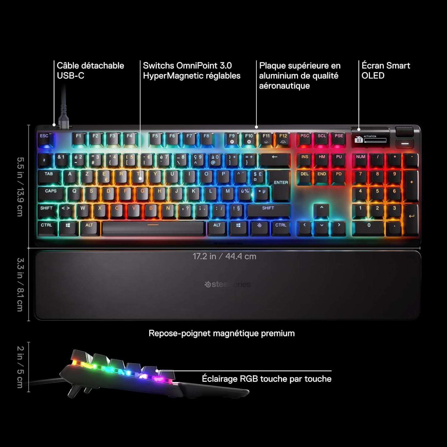 Thumbnail 4 de SteelSeries Apex Pro Gen 3 Clavier Gamer AZERTY FR