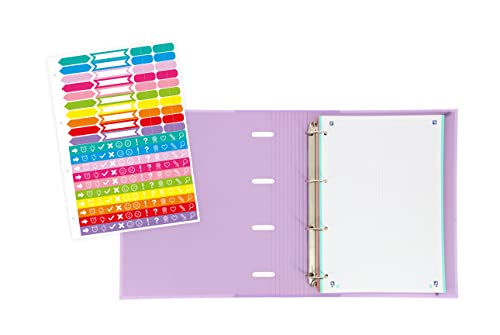 Detalle de Oxford Touch Archivador A4 de 4 anillas con tapas duras y recambio 5x5 – Malva