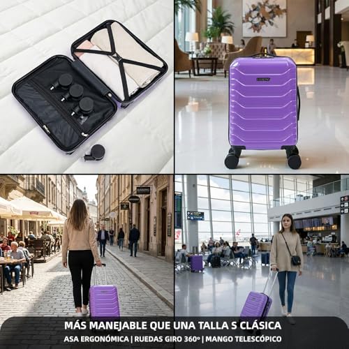 Thumbnail 5 de RAYKONG Maleta de Cabina ABS 40x30x20cm (24L) con Ruedas Desmontables – Morada
