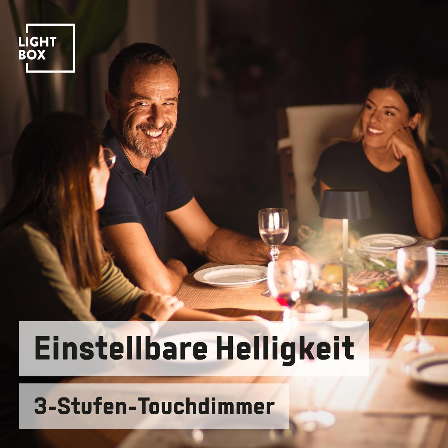 Thumbnail 5 de Lightbox LED Außen-Tischlampe Solar Akku 3 Stufen Touch