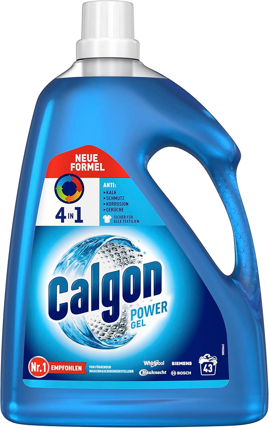 Calgon 4-in-1 Power Gel – Schutz vor Kalk, Schmutz, Gerüchen und Korrosion für die Waschmaschine (2,15 l)