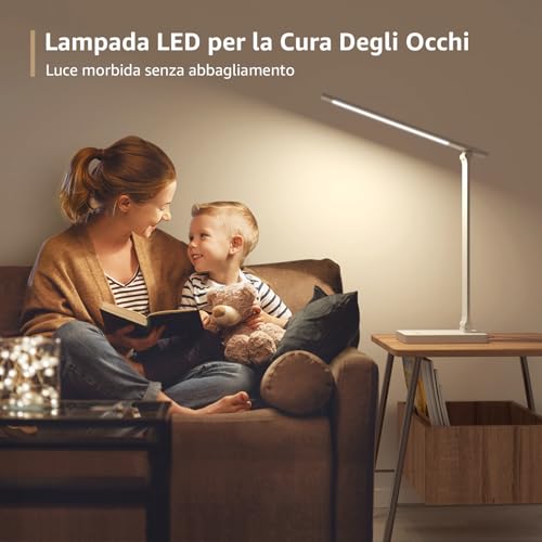 Detalle de Lepro Lampada da Scrivania LED 15W 655LM: luce modulabile con porta USB integrata