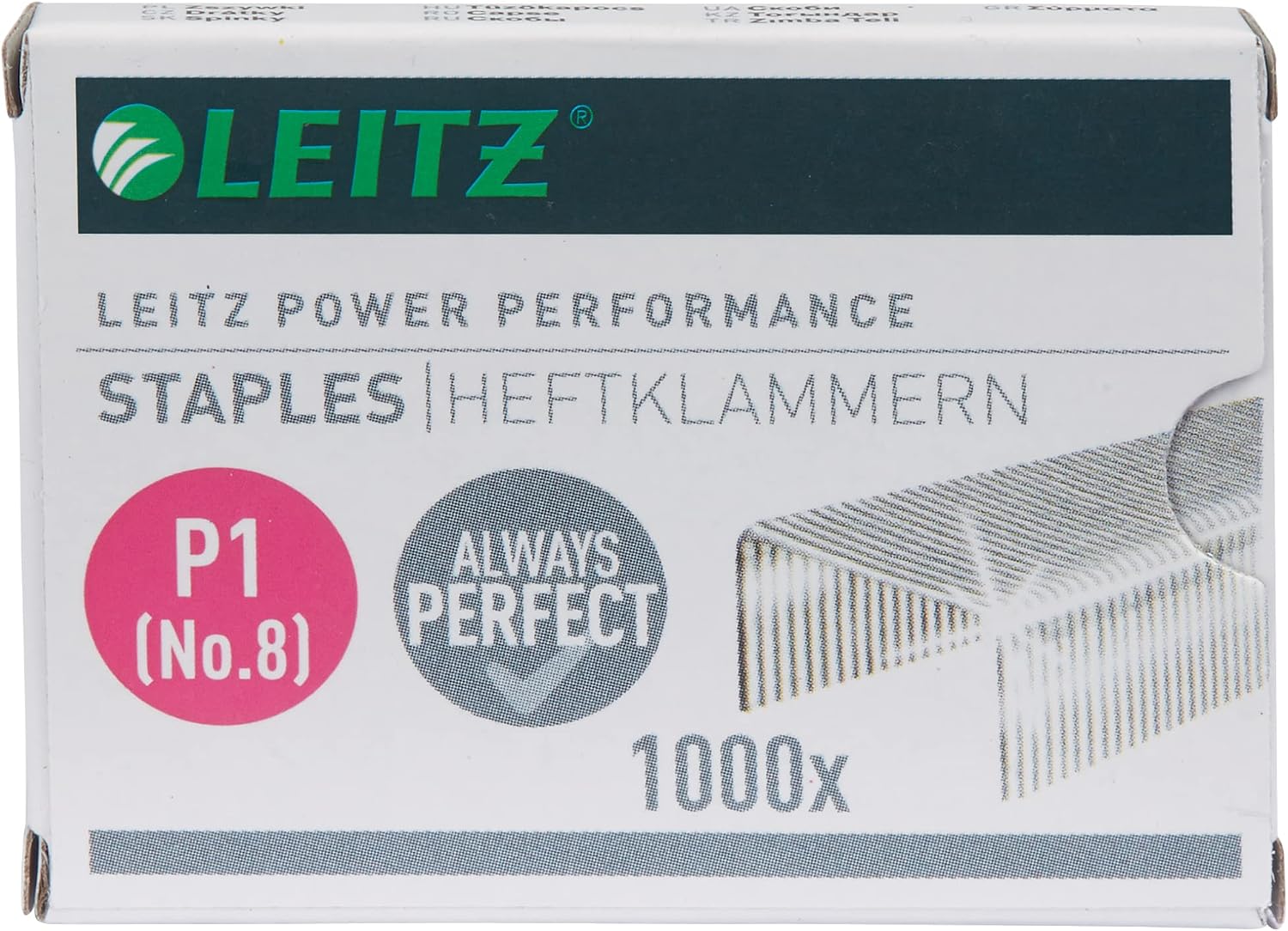 Detalle 2 de Leitz nr 8 (6 × 4) häftklamrar, galvaniserade, 1 000 st