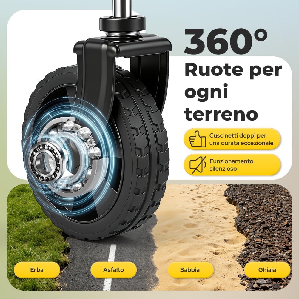 Thumbnail 5 de RIVERAY Carrello da Campeggio Pieghevole 120L – Portatile, 100 kg, Ruote Tutti Terreni
