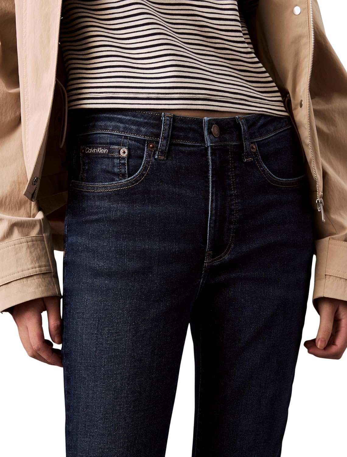 Detalle 2 de Calvin Klein Women's Mid Rise Skinny Blue Orbit Jeans