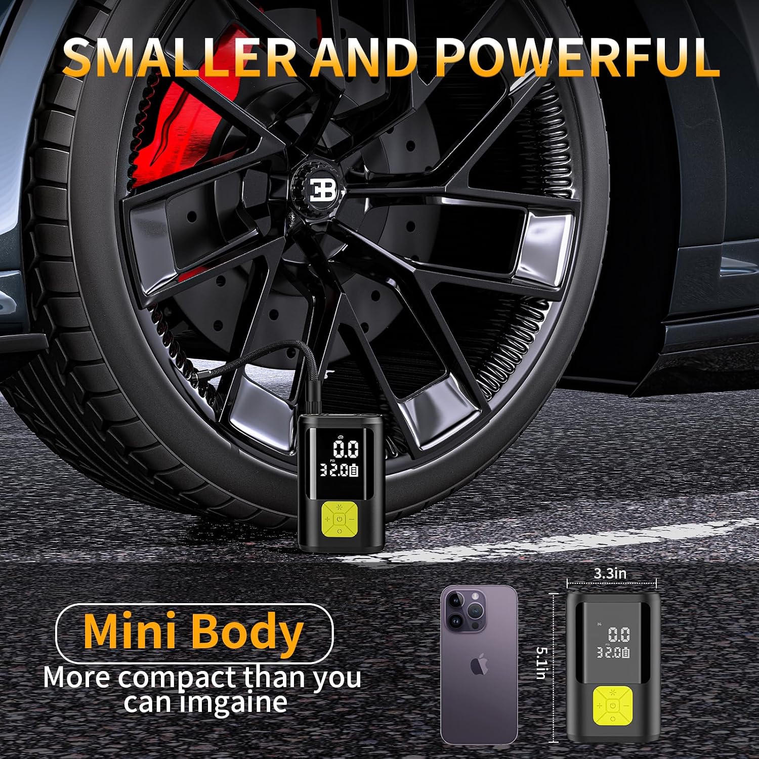 Detalle 2 de Ockwred Compresor Aire Portátil 6000mAh 150 PSI
