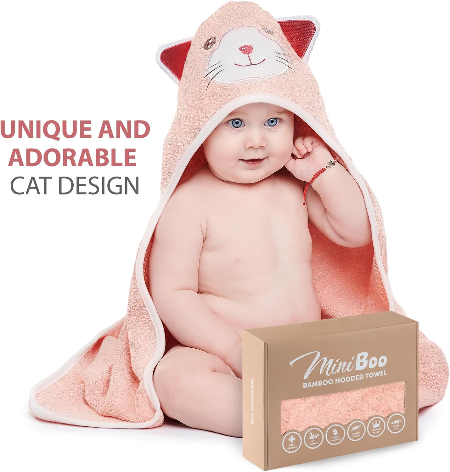 Thumbnail 6 de MINIBOO Premium Bamboo Hooded Baby Towel – Soft, Absorbent and Durable