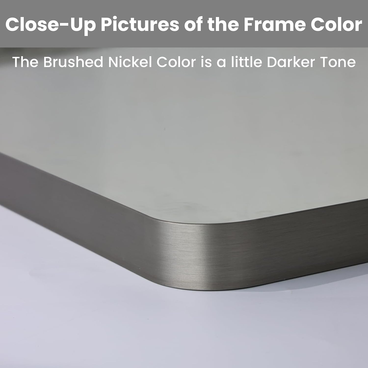 Detalle de LOAAO 36x36 Brushed Nickel Bathroom Mirror