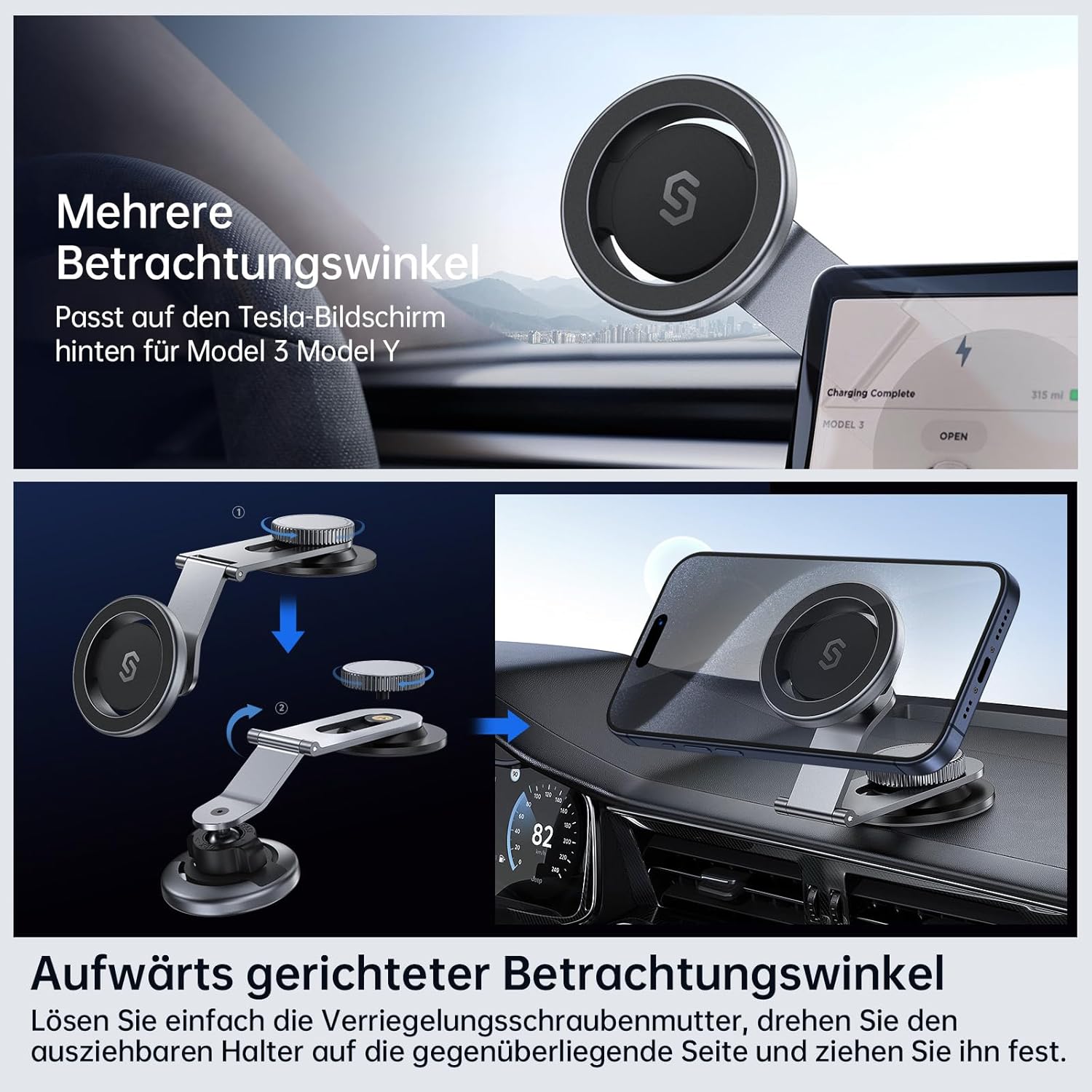 Detalle de SYNCWIRE MagSafe Handyhalterung fürs Auto mit Magnet und 3M-VHB-Klebefläche (für iPhone 13–17 und weitere Geräte)