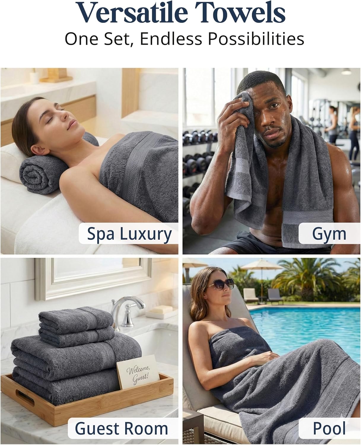Thumbnail 6 de LANE LINEN Luxury 24 PCs Bath Towels Set 24pc