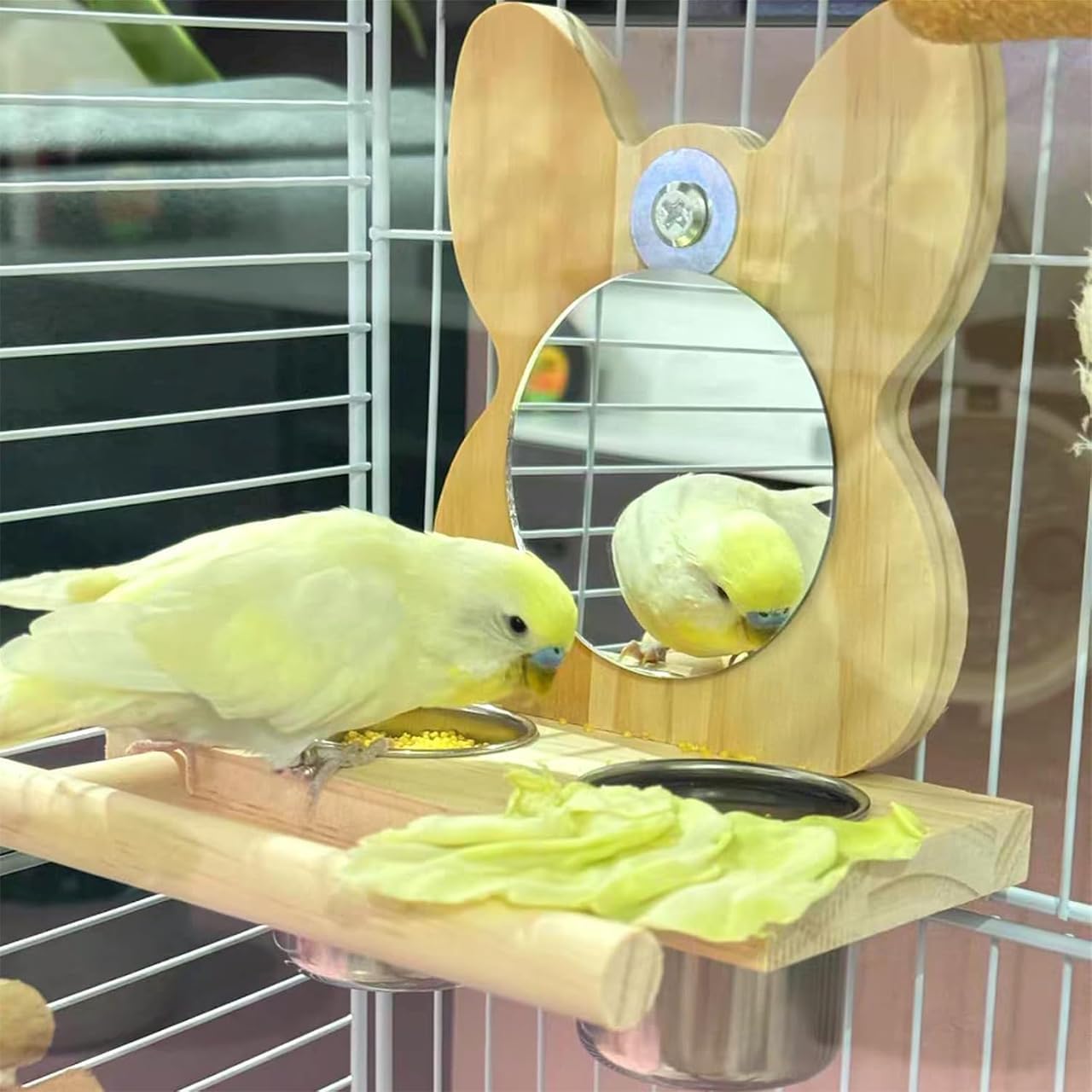 Thumbnail 4 de ZYYRSS Bird Mirror Parrot Perch with Mirror