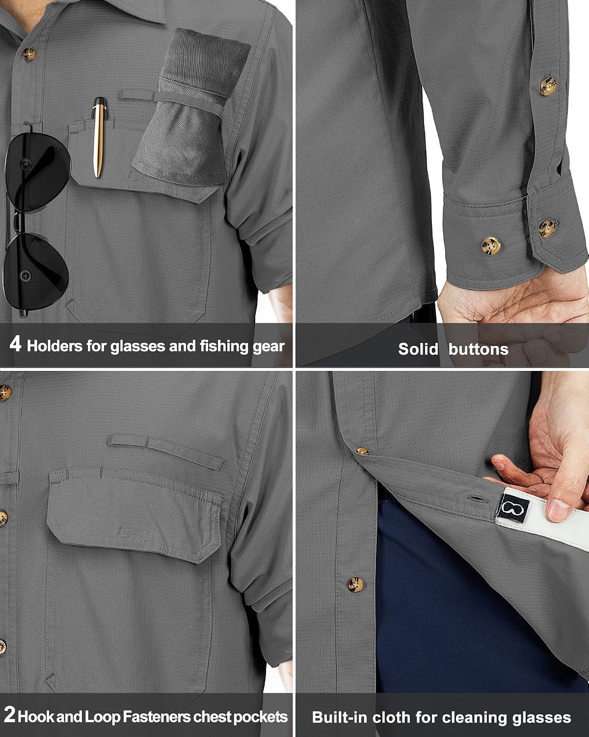 Thumbnail 4 de 33,000ft Men's Long Sleeve UV Protection Safari Shirt