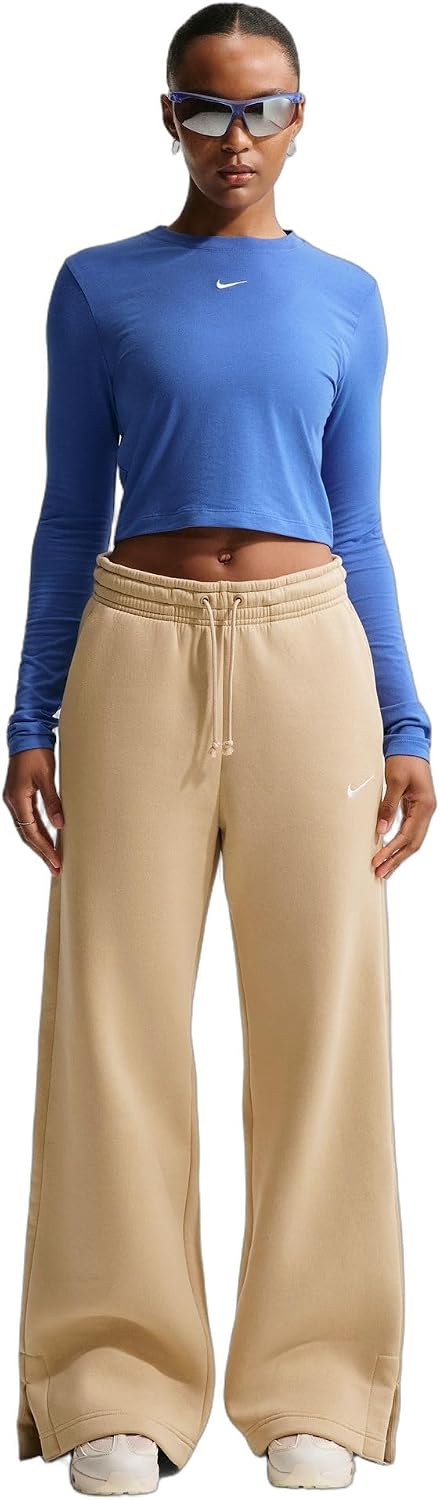 Detalle de Nike Phnx Flc Hr Pant Wide 2 IH1011-010 – damskie spodnie dresowe z wysokim stanem
