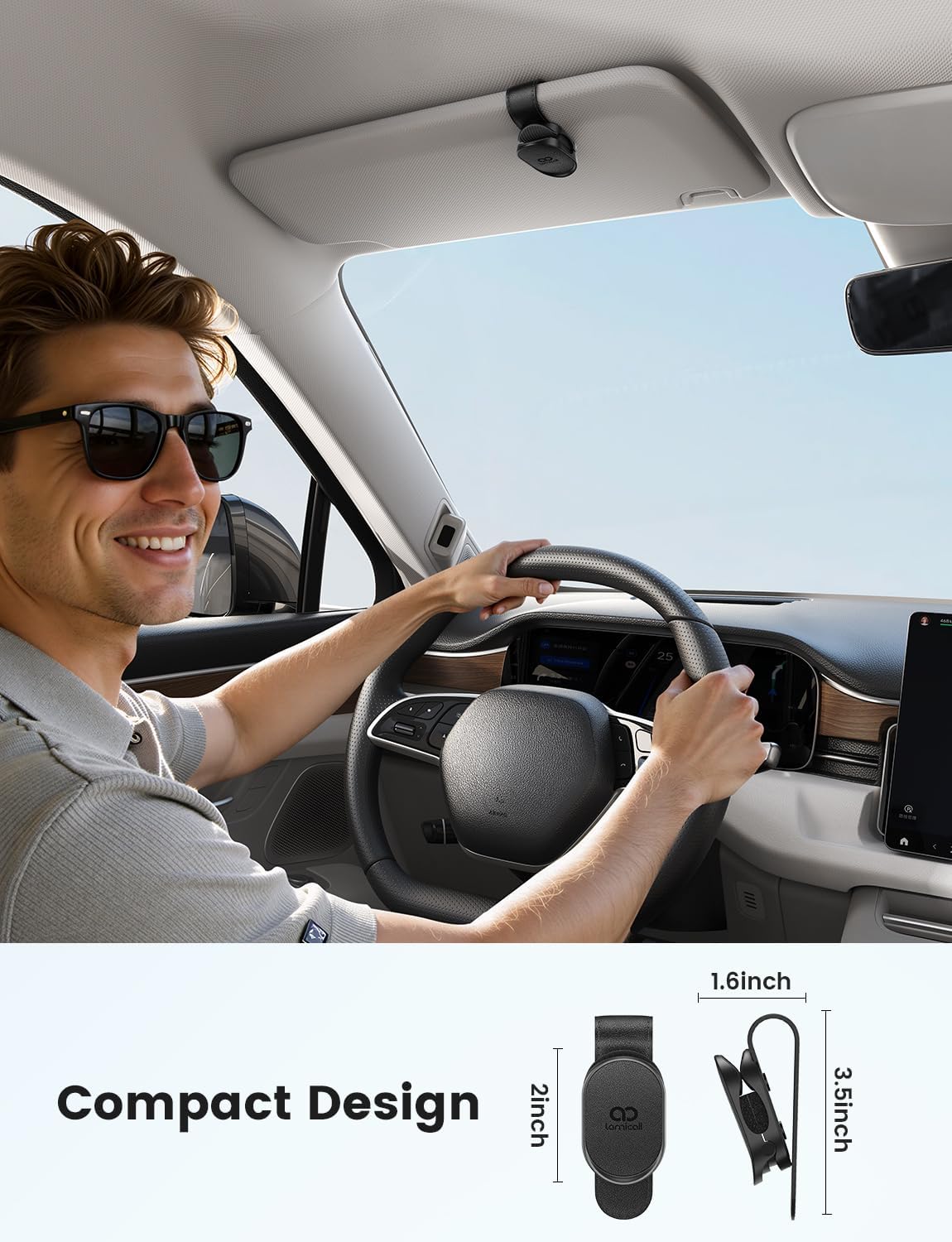 Thumbnail 6 de Lamicall Sunglasses Holder for Car Visor Auto-Lock