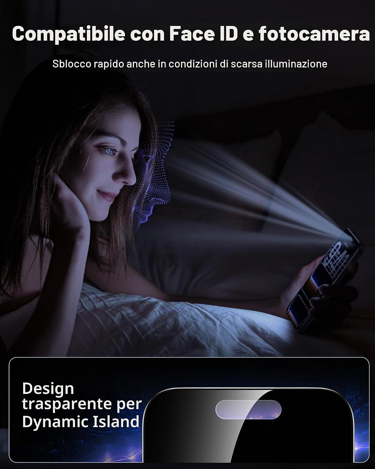Detalle de UNBREAKcable Pellicola Privacy per iPhone 17 Pro – 9H, vetro temperato, protezione anti-spia a 28°