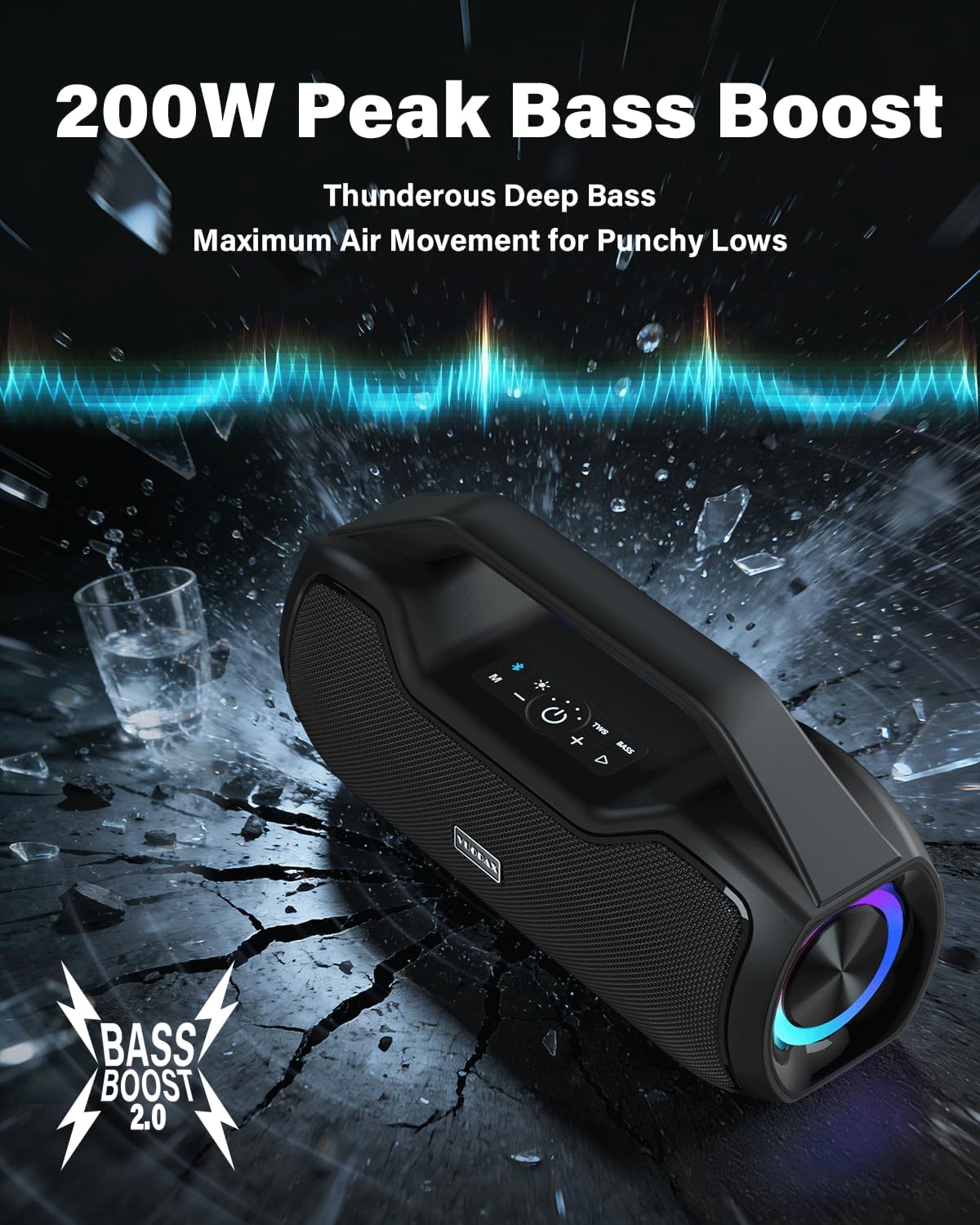 Thumbnail 1 de Portable Bluetooth Speaker Wireless with 200W Peak Power and DSP‑Enhanced Sound