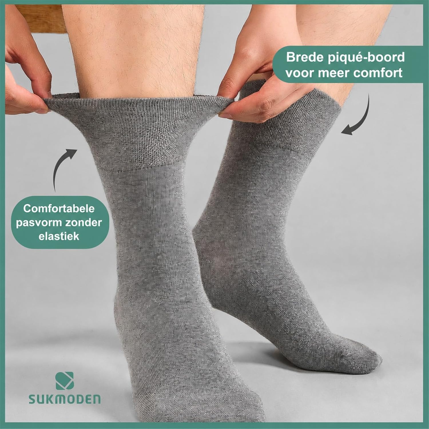 Thumbnail 6 de SockWaddles diabetessokken, 6 paar, 97% katoen, naadloos, maat 35–50
