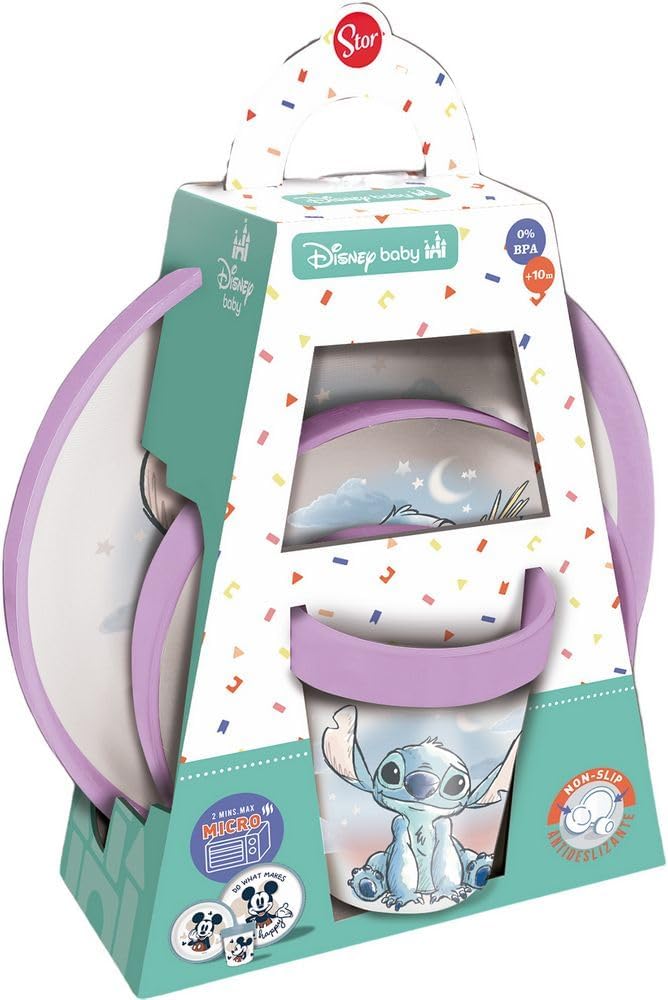 Detalle de Tataway Stitch 3-delige antislip eetset met bordje, lepel en beker