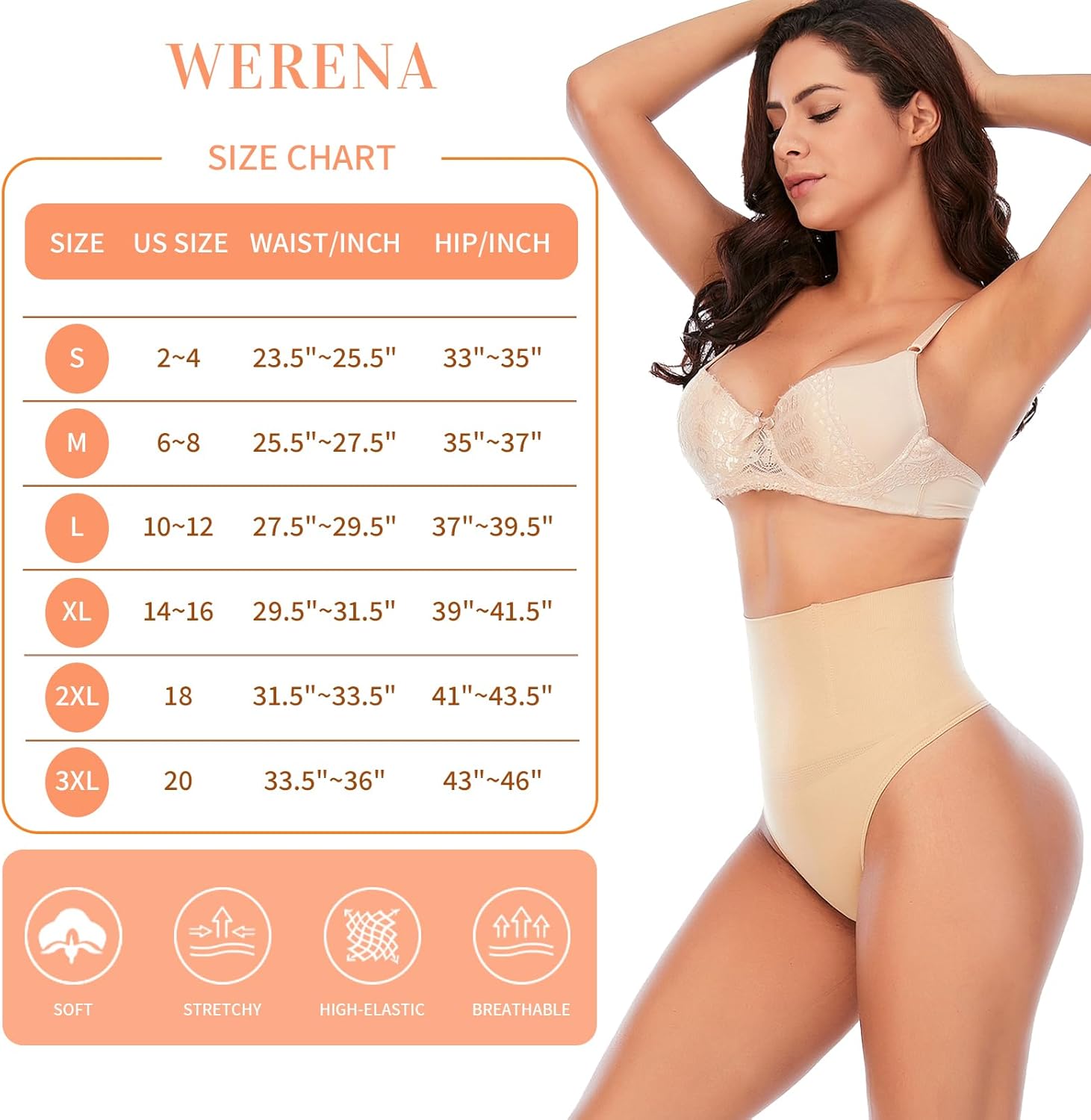 Thumbnail 5 de Werena Tummy Control Thong Shapewear for Women — Seamless Light-Compression Body Shaper