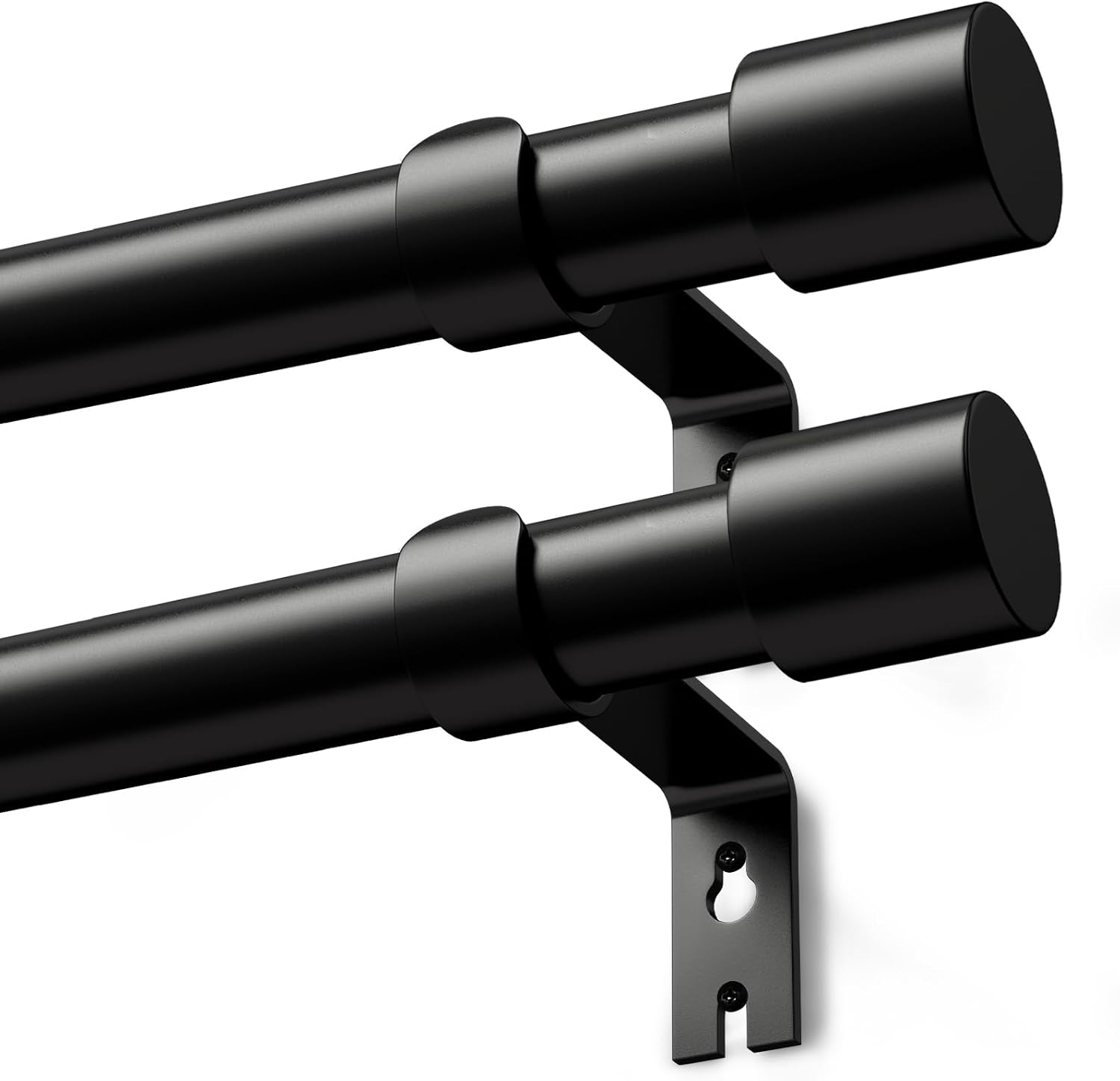 Time Forest Black Extendable Curtain Rods for Eyelet Curtains – 76–380 cm, 2-Pack