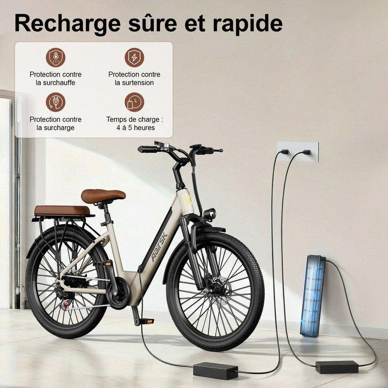 Detalle 2 de Bicicleta eléctrica urbana Aairsk Velo 26" | Batería amovible 36V 13Ah, 250W
