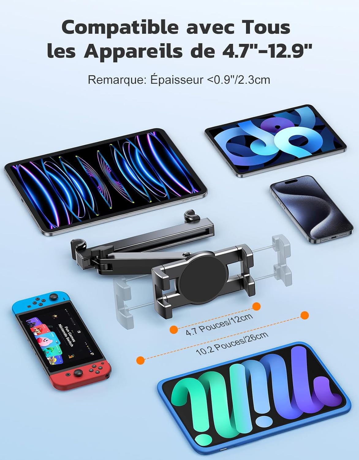 Detalle 2 de Support voiture EOIWUY avec rotation 360° ⚙