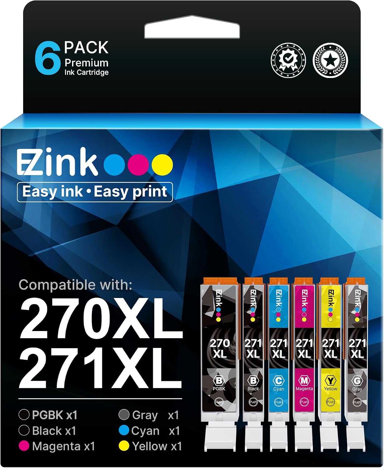 Detalle de E-Z Ink Replacement Ink Cartridges 270XL