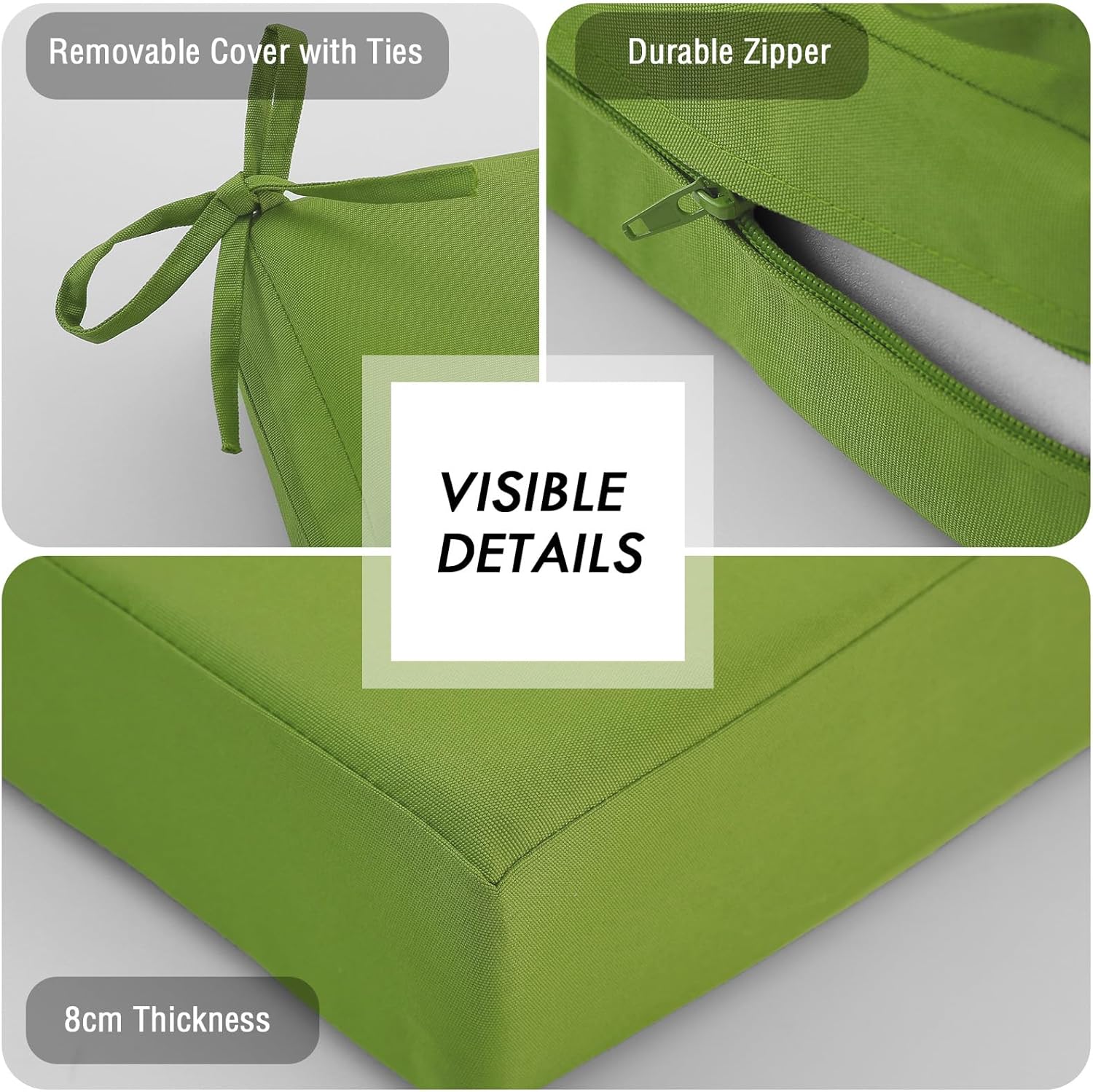 Thumbnail 2 de PRIMEPATIO Outdoor Bench Cushion – Waterproof 8cm long bench pad for patio seating (Green)