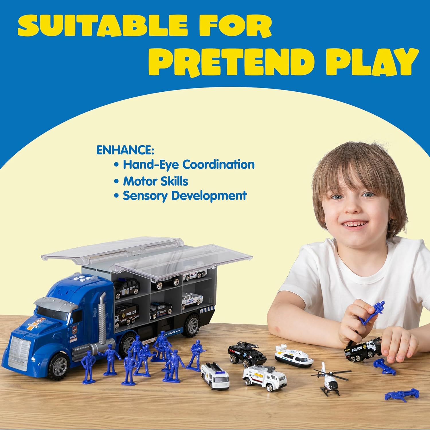 Detalle 2 de JOYIN 25 in 1 Police Rescue Truck Playset