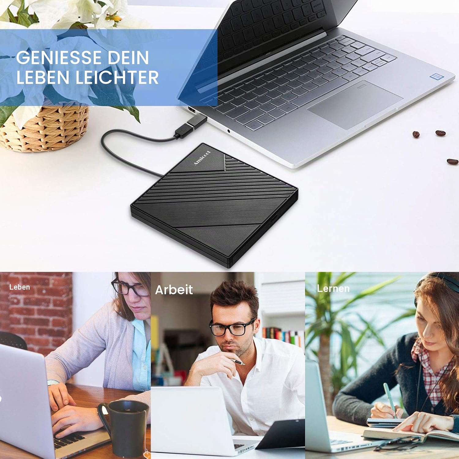 Thumbnail 6 de Amicool Externes DVD Laufwerk USB 3.0