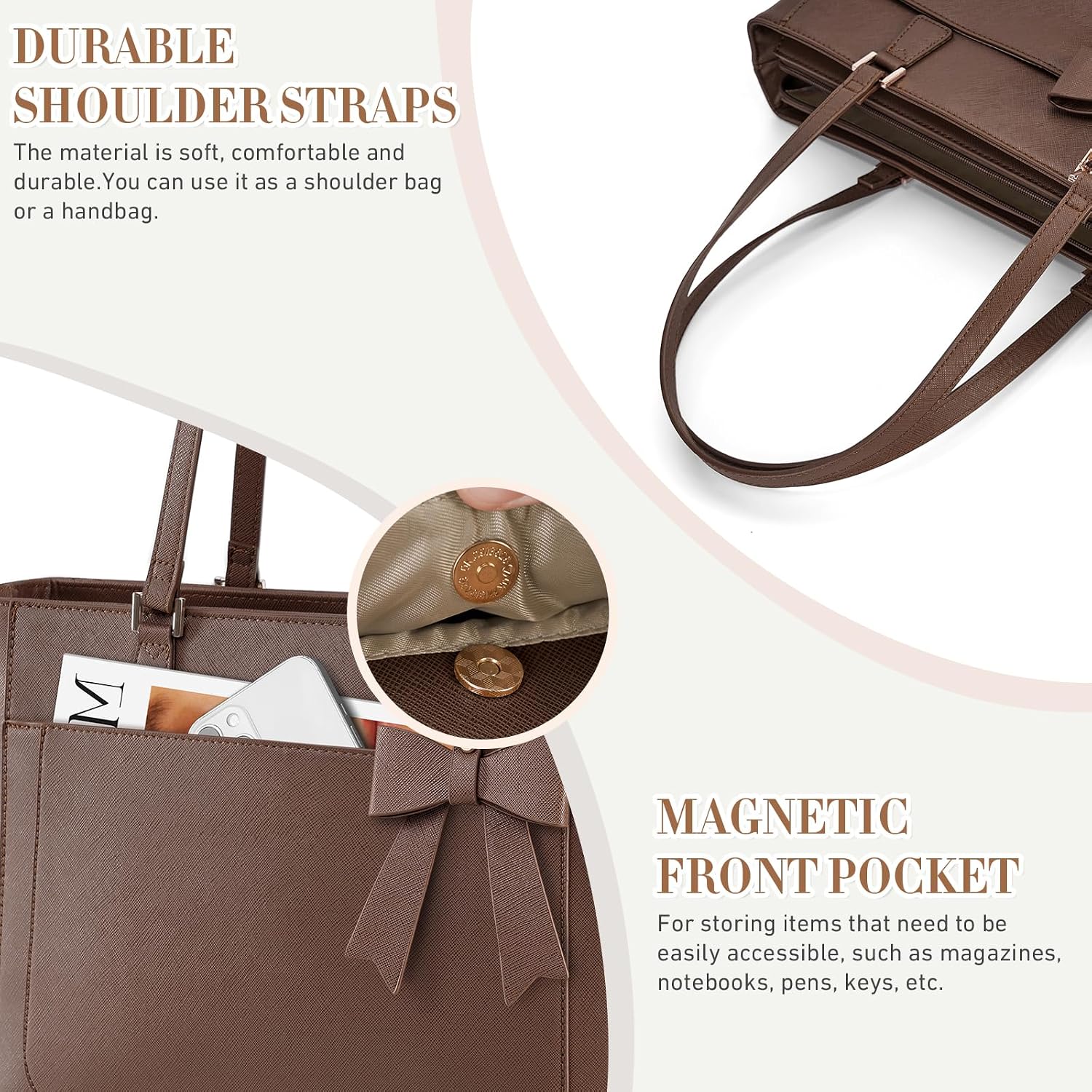 Thumbnail 4 de RAINSMORE Waterproof Tote Bag 35x14x29cm Large Women's Handbag