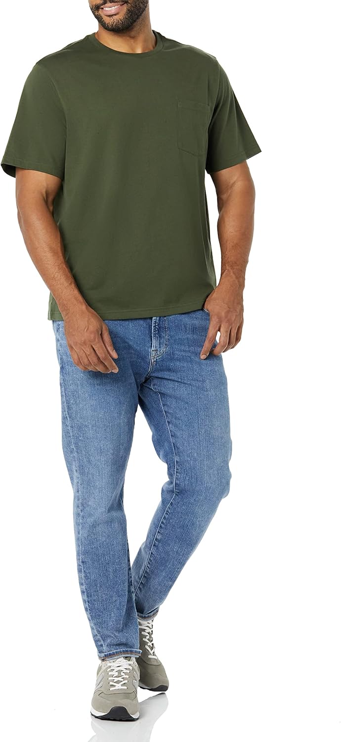 Thumbnail 3 de Amazon Essentials Herren-T-Shirt mit kurzen Ärmeln, Rundhalsausschnitt und Tasche – 2er-Pack, normale Passform