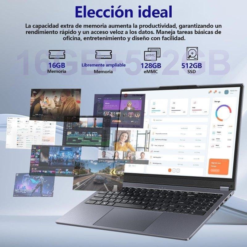 Detalle 2 de Portátil AMDEVPRO UCC-UL156-A 15,6": Ryzen 3 3200U, 16 GB, 512 GB SSD, 2 en 1 y Windows 11 Pro