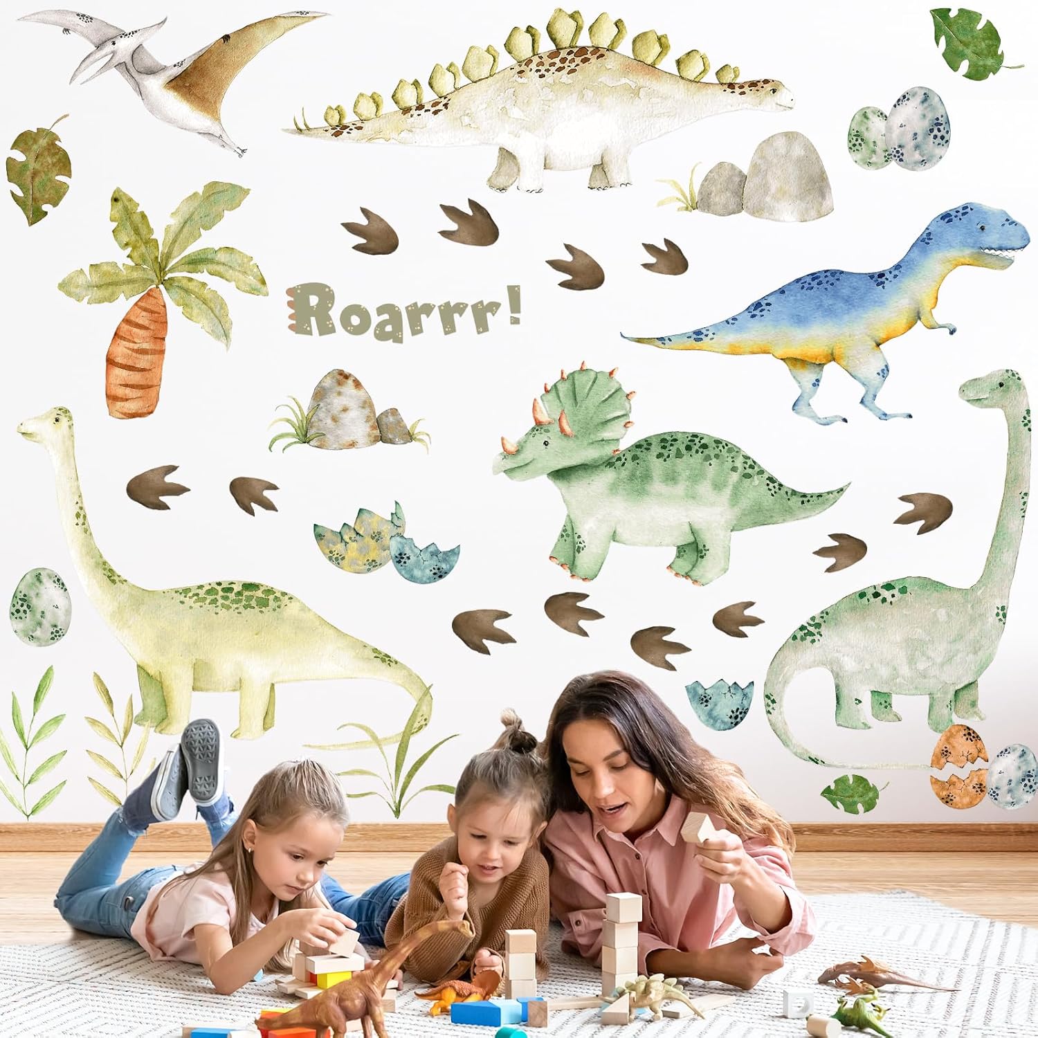 Thumbnail 3 de Watercolor Dinosaur Wall Stickers (Large) – Peel and Stick Dino Vinyl Cling Wall Decal for Nursery & Kids Rooms