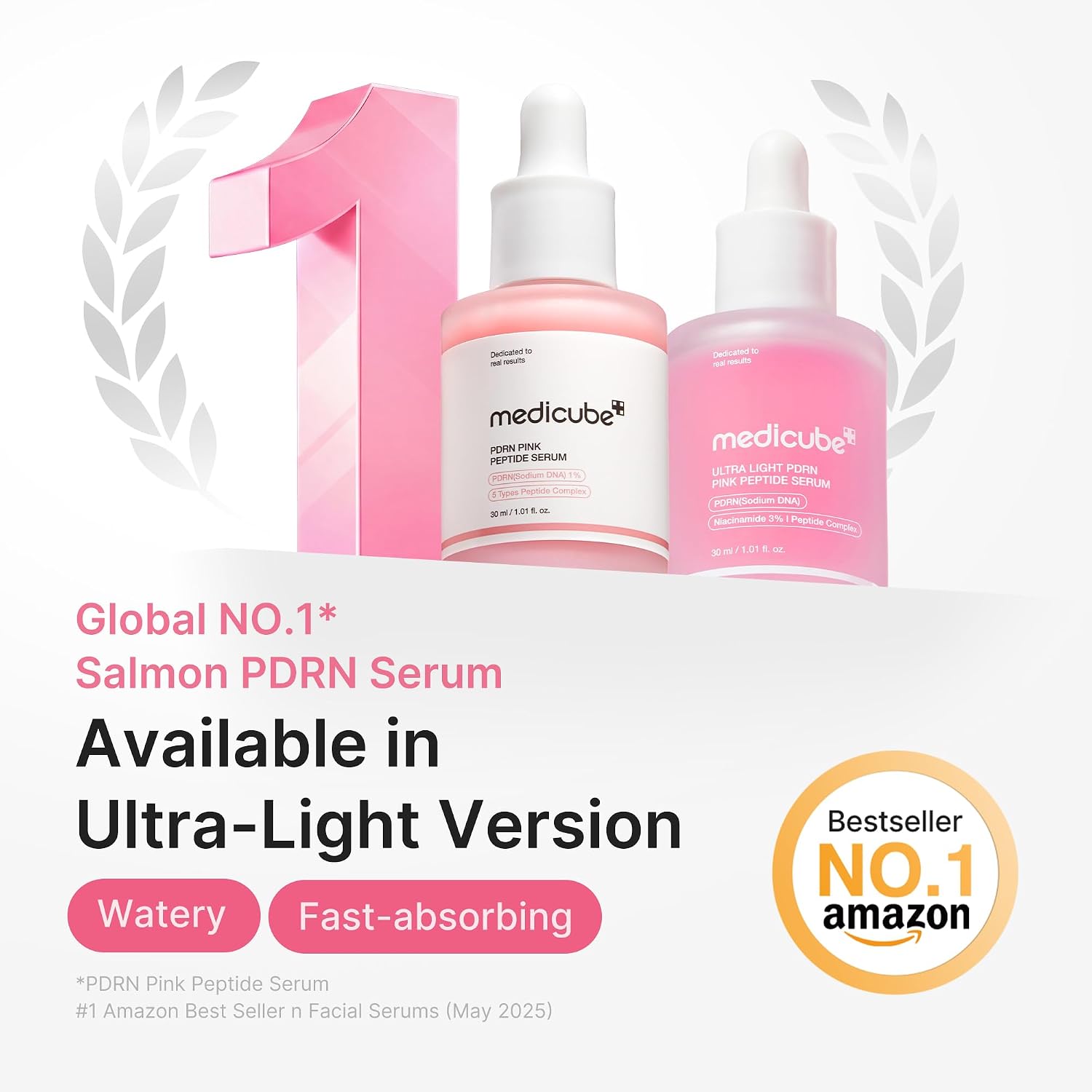 Detalle de medicube PDRN Pink Peptide Serum, Lightweight Hydration with Salmon DNA