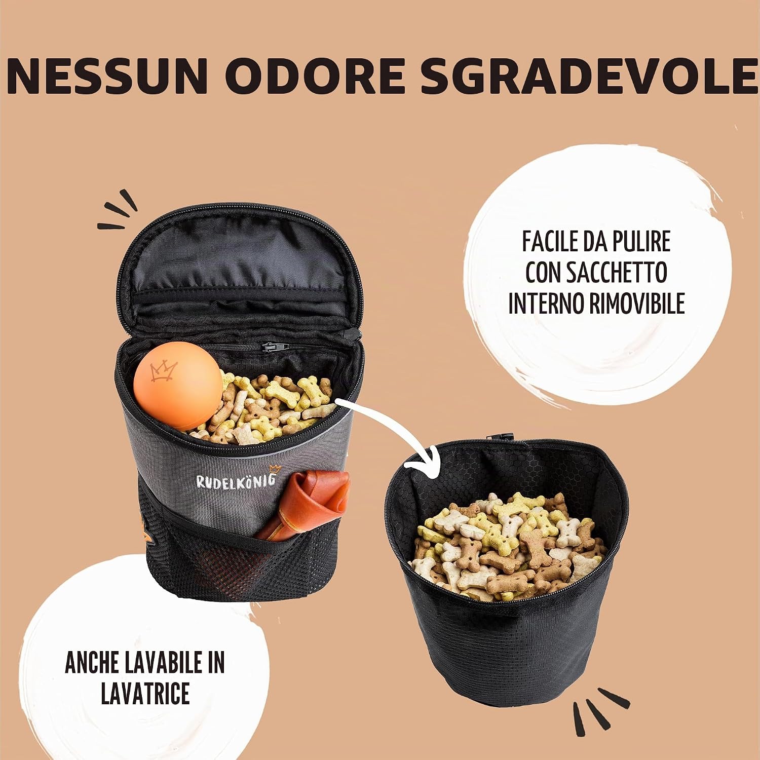 Thumbnail 4 de Rudelkönig Borsa addestramento cane: marsupio portapastiglie multifunzionale con riflettori