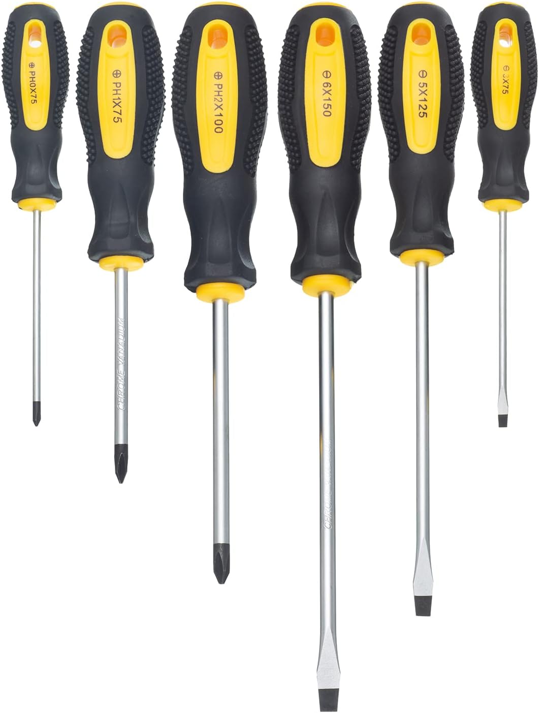 Detalle de HPMAISON 6pcs Screwdriver Set: Durable Chrome Vanadium, Magnetic Tips & Ergonomic Handles