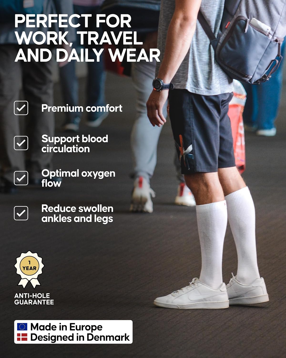 Thumbnail 2 de Danish Endurance Organic Cotton Flight Socks 14-18 mmHg – Unisex Graduated Compression