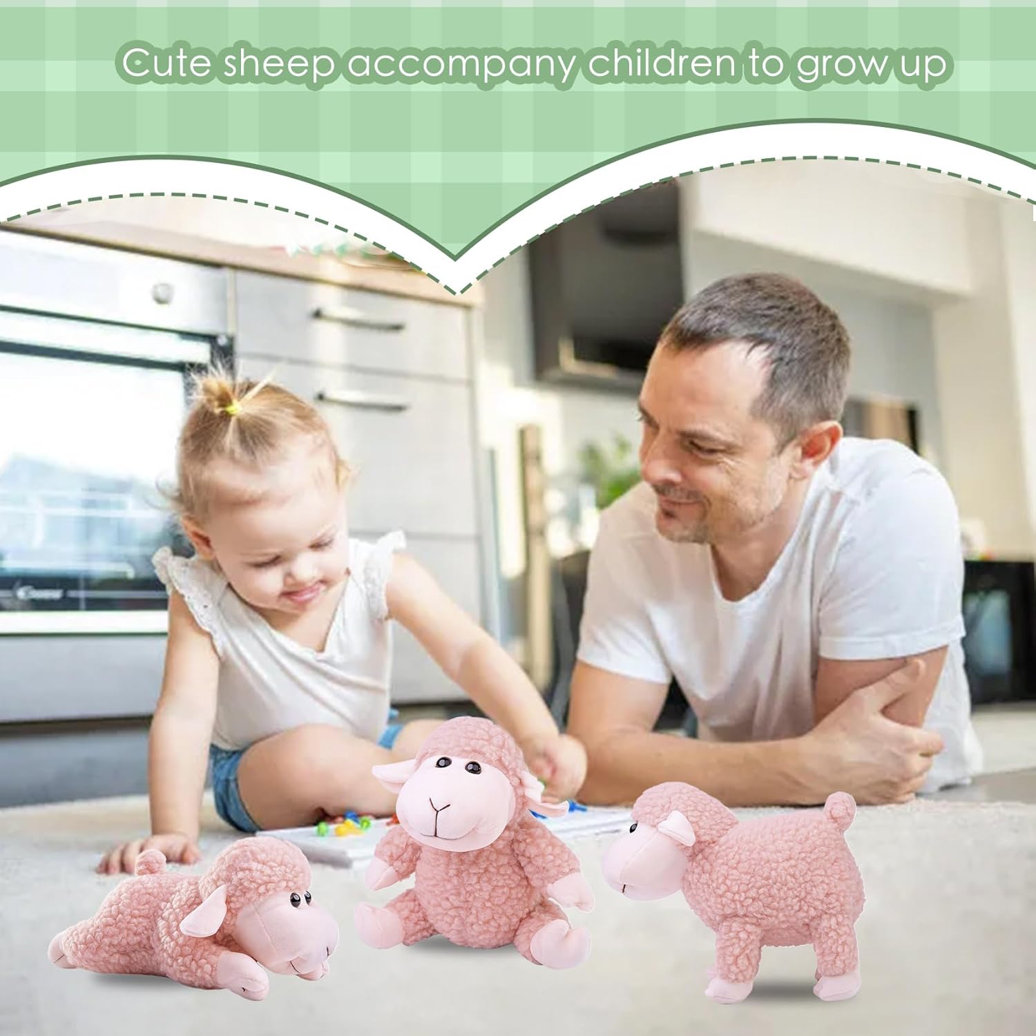 Thumbnail 3 de Lilizzhoumax Simulation Lamb Plush Toy – 13cm Pink, Realistic Small Sheep, Super Soft, Cute Home Decor & Gift