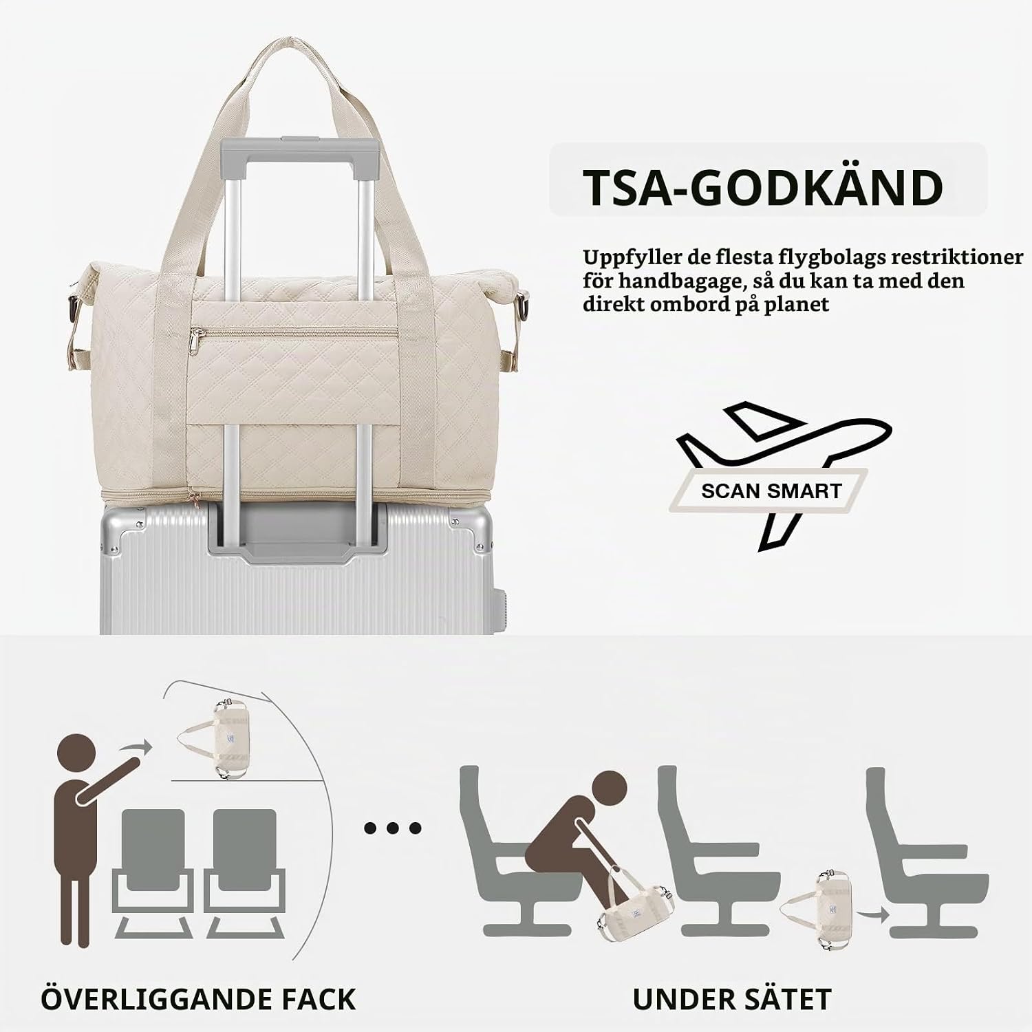 Detalle 2 de Travel Bag Large sport- och weekendväska, 35 l, A5-beige