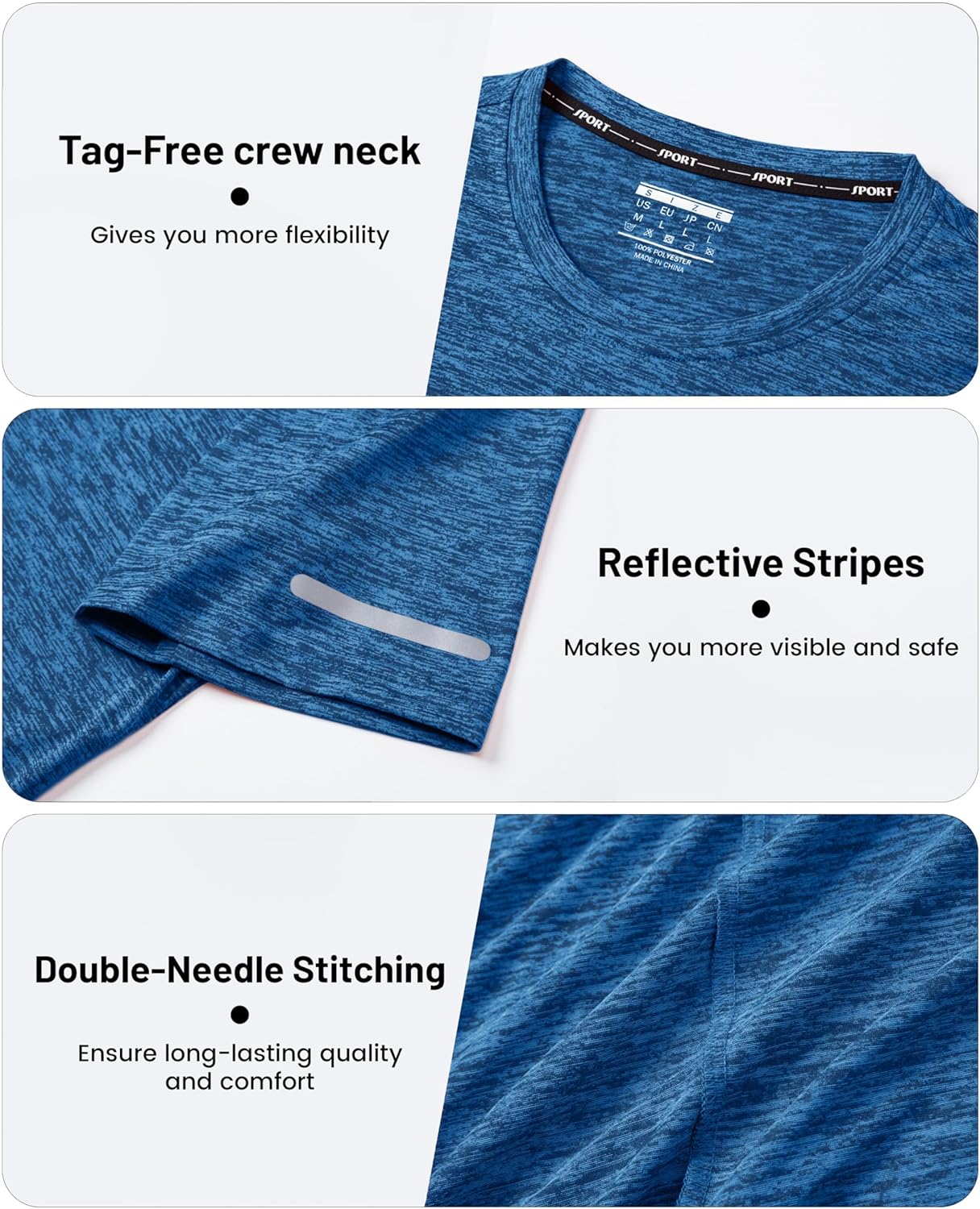 Thumbnail 5 de MAGCOMSEN Men's T Shirt: Lightweight Quick-Dry Gym Top for Running and Training