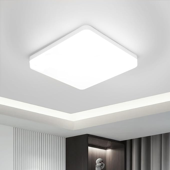 Detalle de Kambo Lámpara de Techo LED 36W Plafón Cuadrado Blanco