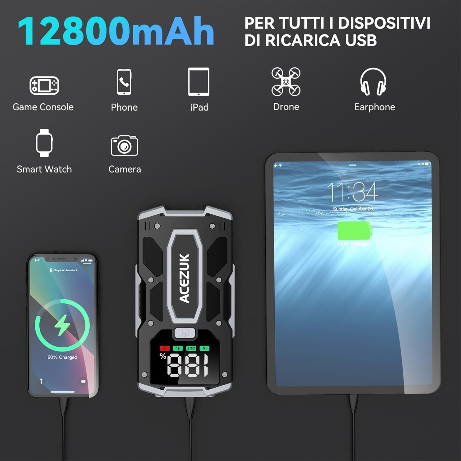Detalle 1 de ACEZUK Avviatore Batteria 6000A