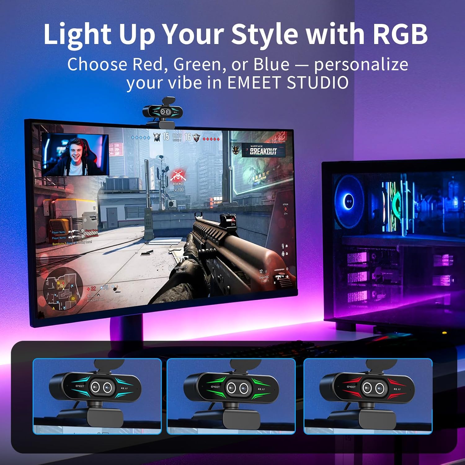 Thumbnail 4 de EMEET C60E Dual-Camera 4K Webcam for Streaming