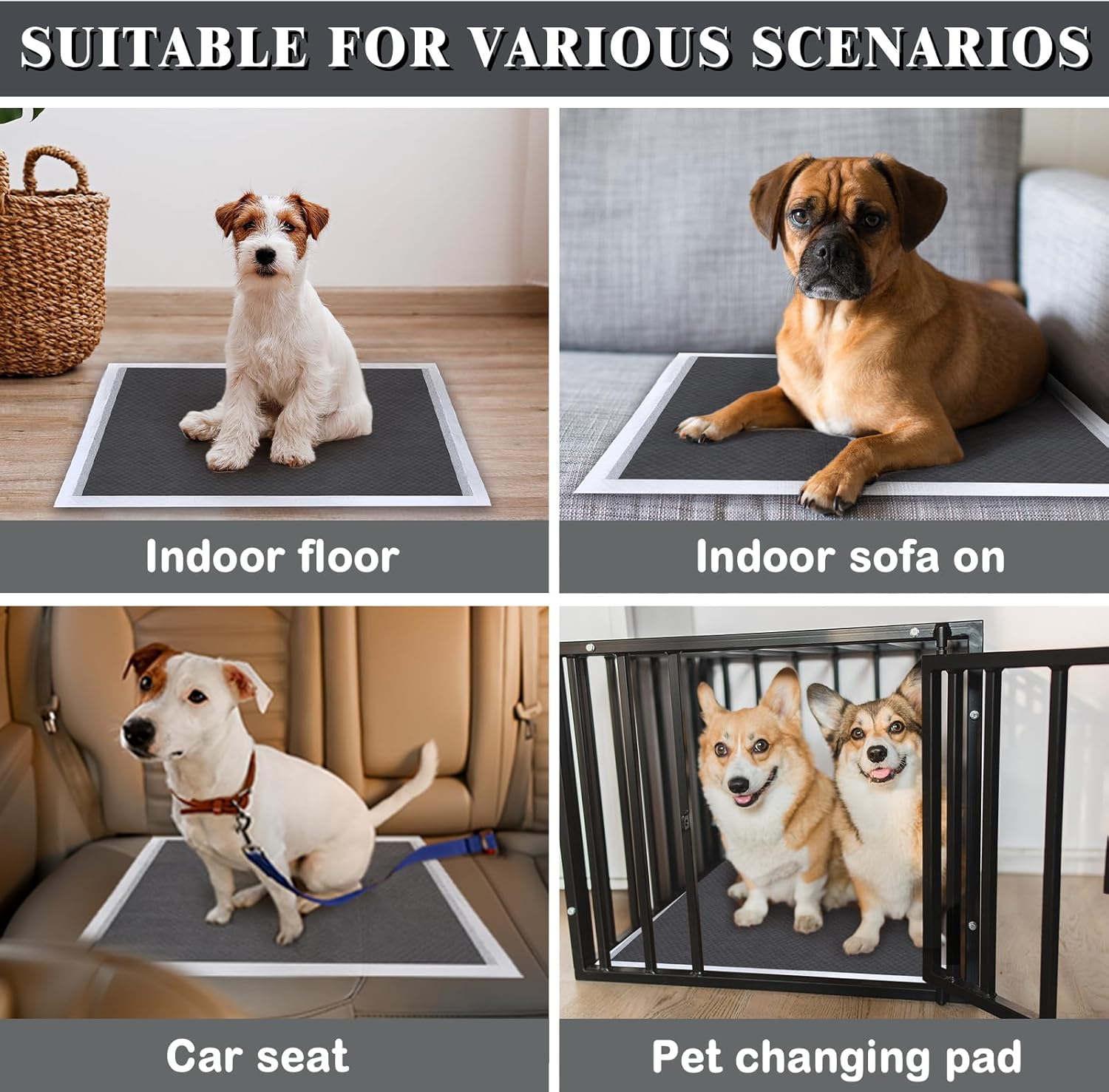 Thumbnail 6 de Flying Paws Trainingsunterlagen Einweg-Welpenunterlagen mit Aktivkohle, 60×60 cm (L, 50 Stück)