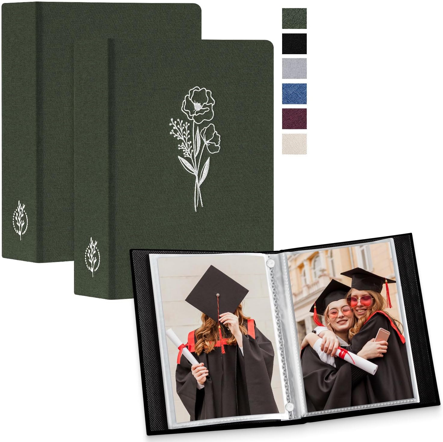 Detalle de Lanpn YJUSBLTJ5x7 fotoalbums, 2-pack met linnen omslag voor 13 x 18 cm